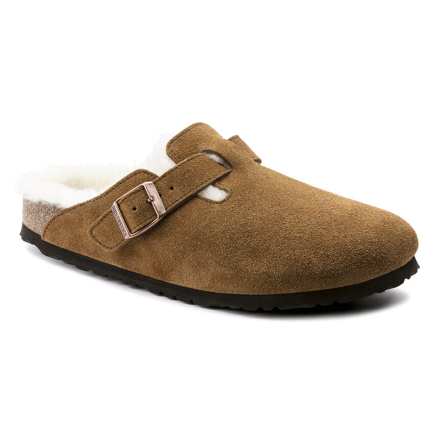 Birkenstock - Boston met lamsvel voering - Mink - Smal - Shoesheaven.eu